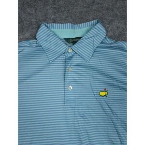 The Masters Golf Polo Shirt Men's Large Striped Pima Cotton Masters Collection